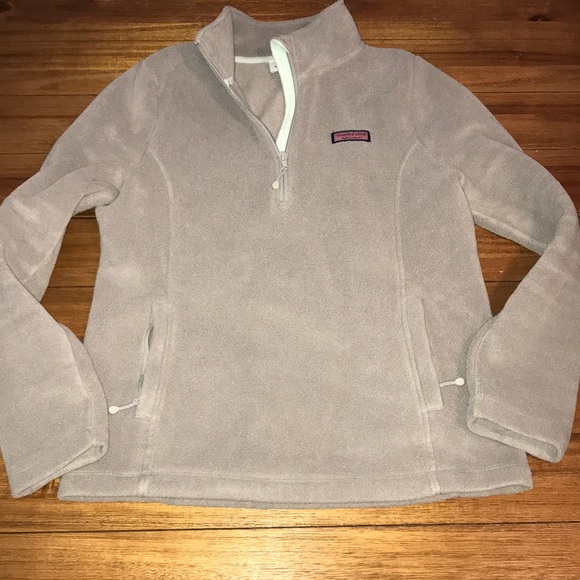 vineyard vines grey quarter zip